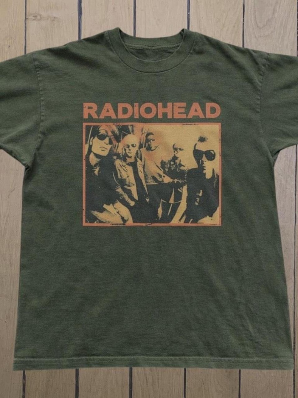 Gildan Olive Green Radiohead Graphic Tee